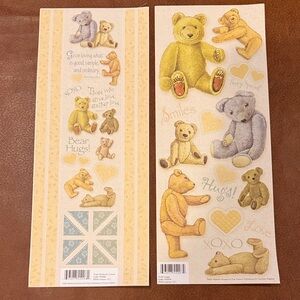 K&Company Teddy Bears Hugs XOXO & Borders Sticker Scrapbook 2 Sheets NWOT